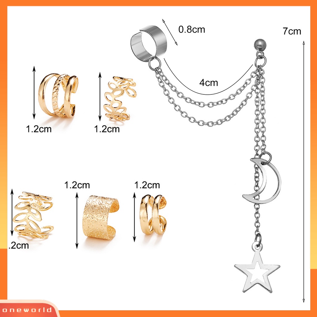 [WOD] 1set Anting Hoop Keren Bulat Gaya Hip-hop Non Tindik Telinga Lady Ear Clip Untuk Pakaian Sehari-Hari