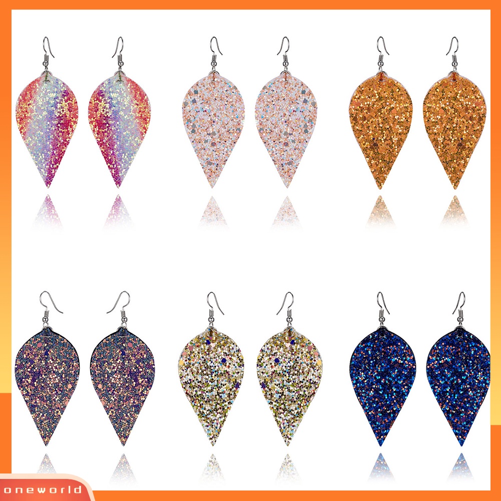 [WOD] Gaya Punk Tetesan Air Menjuntai Drop Shiny Sequin Women Hook Earrings Perhiasan Hadiah