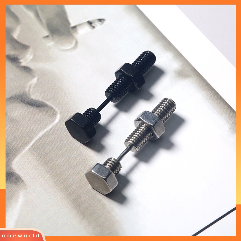 [WOD] 1pc Pria Wanita Stainless Steel Sekrup Telinga Stud Anting Perhiasan Tindik Tubuh