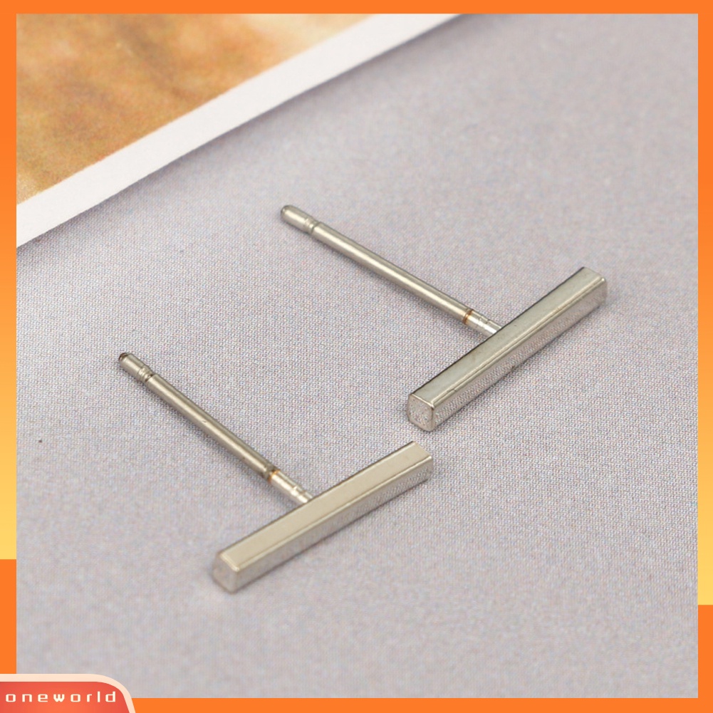 [WOD] Wanita Pria Fashion T Bar Alloy Ear Stud Earrings Pesta Perhiasan Hadiah Ulang Tahun