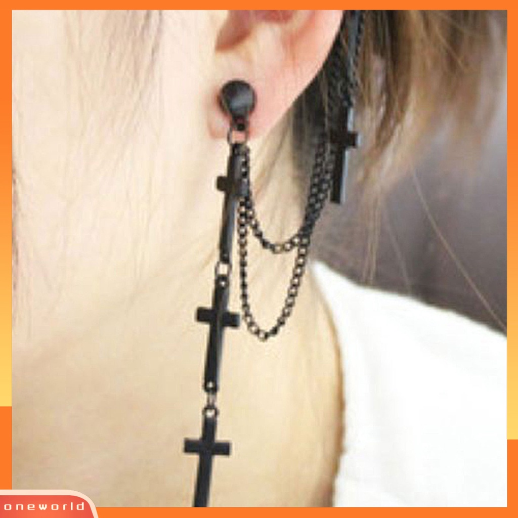 [WOD] 1pc Manset Telinga Cross Juntai Serbaguna Alloy Wanita Fashion Punk Ear Crawler Untuk Wanita