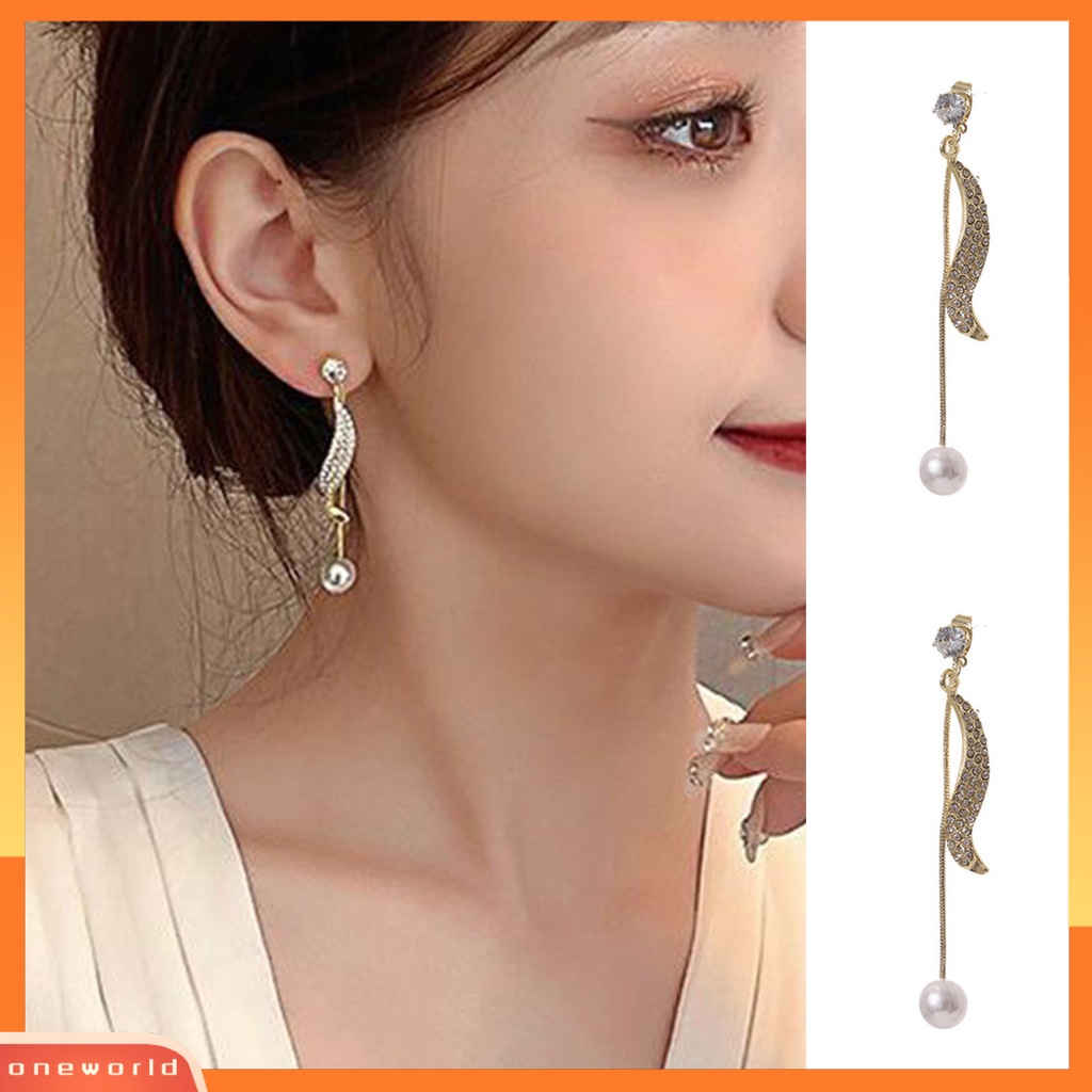 [WOD] 1pasang Anting Drop Geometris Jumbai Perhiasan Gaya Korea Anting Stud Berkilau Untuk Pesta Cocktail