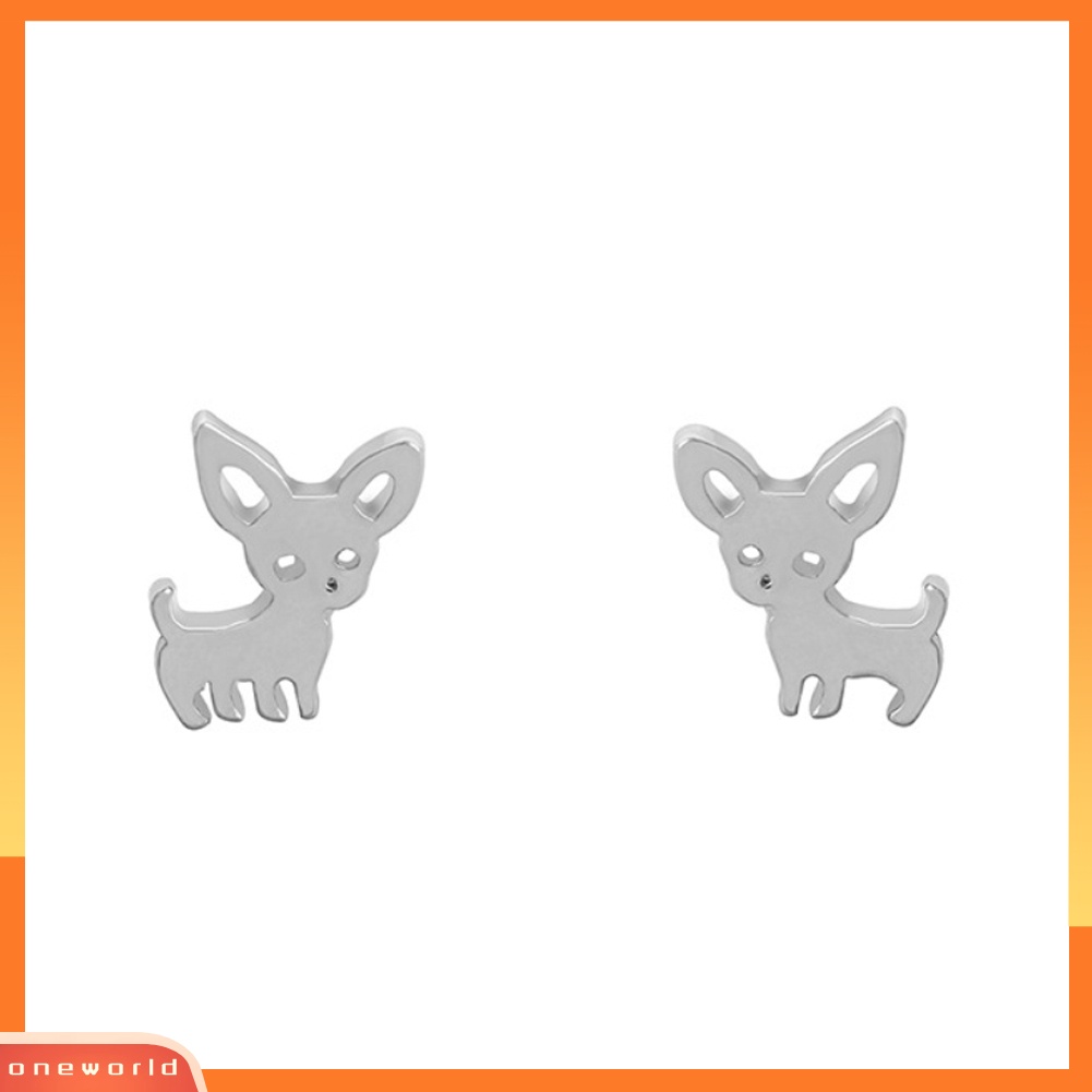 [WOD] Fashion Wanita Chihuahua Anting Pejantan Telinga Anjing Lucu Studs Piercing Perhiasan Hadiah