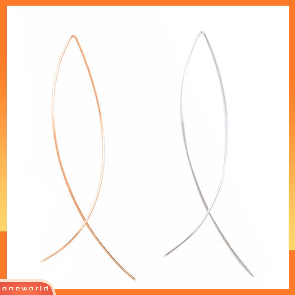 [WOD] Wanita Elegan Bentuk Ikan Panjang Drop Menjuntai Anting Handmade Fashion Jewelry