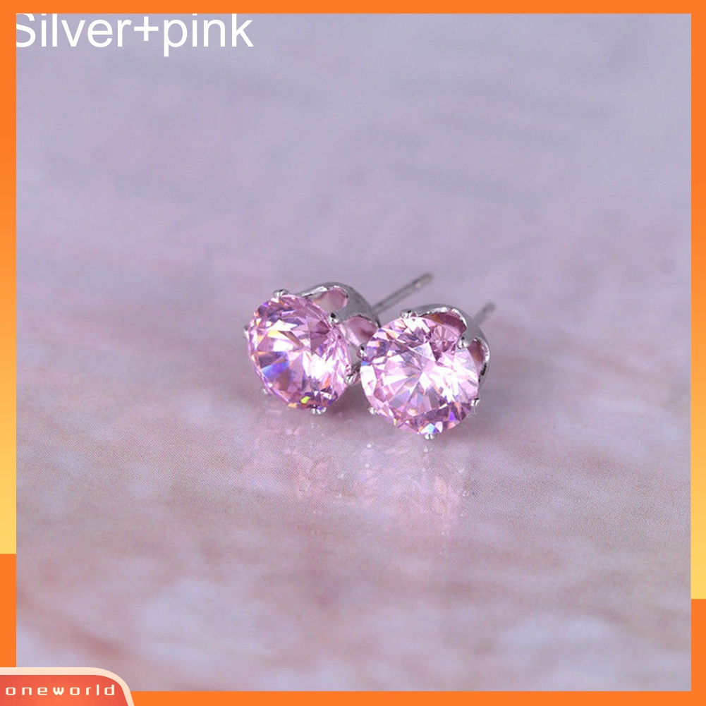 [WOD] Perhiasan Fashion Wanita Elegan Cubic Zirconia CZ Ear Stud Earrings Hadiah Pernikahan