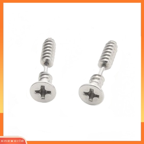 [WOD] Unisex Punk Gothic Unik Stainless Steel Sekrup Utuh Padat Ear Studs Earrings