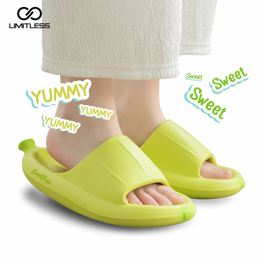 Sendal Slop Pisang Wanita Dewasa Sandal Rumah Wanita Karakter Banana Korean Style Empuk Sandal Pisang Slip On Perempuan