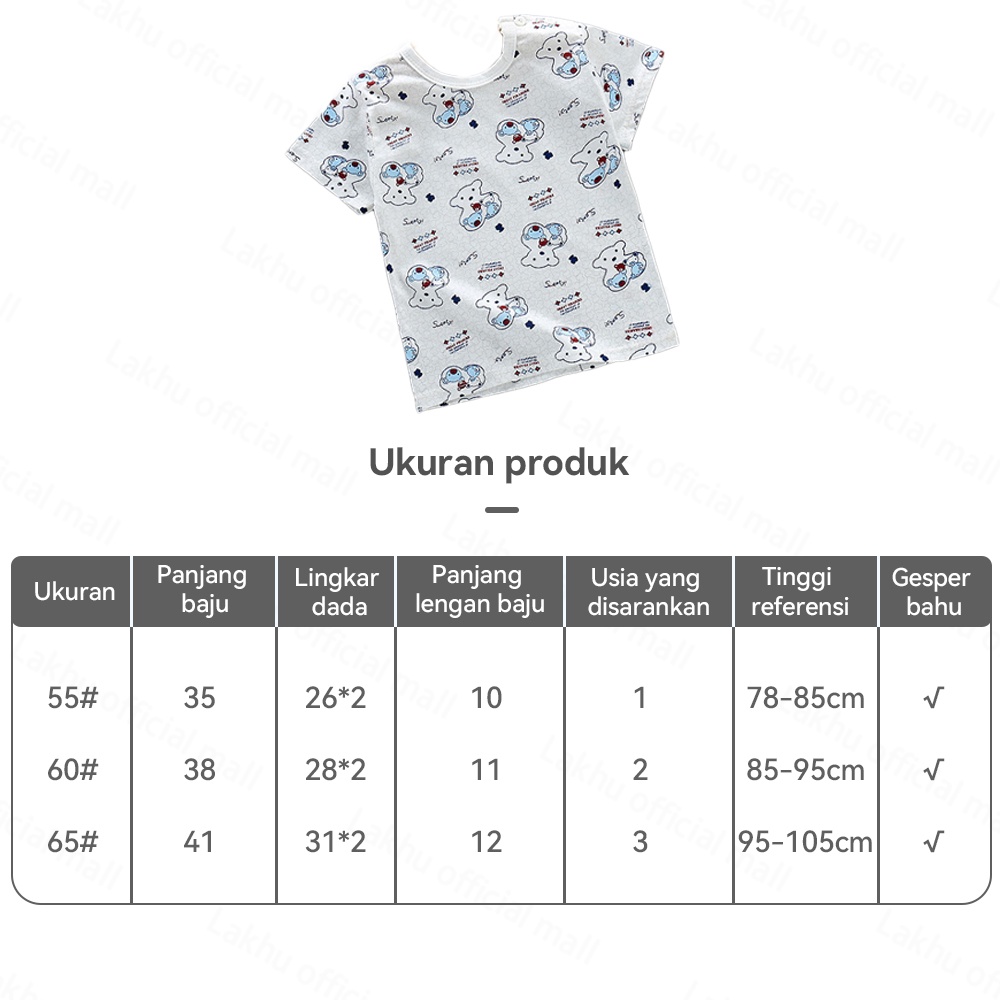 Lakhu Baju Kaos Anak Perempuan 100% Cotton T Shirt Atasan Anak Unisex Korea