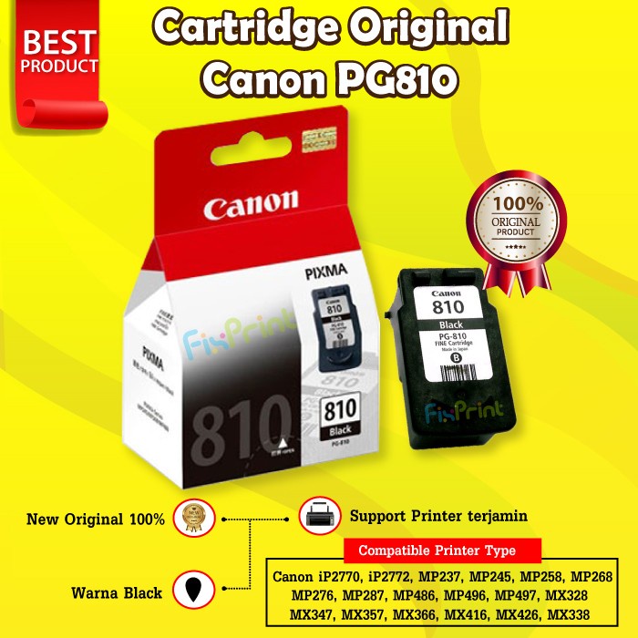 Cartridge Canon 810 PG810 Tinta Printer iP2770 Mp287 Ori OriginalTinta Print Printer ip2770 810 811 Original Ori Resmi Datascrip