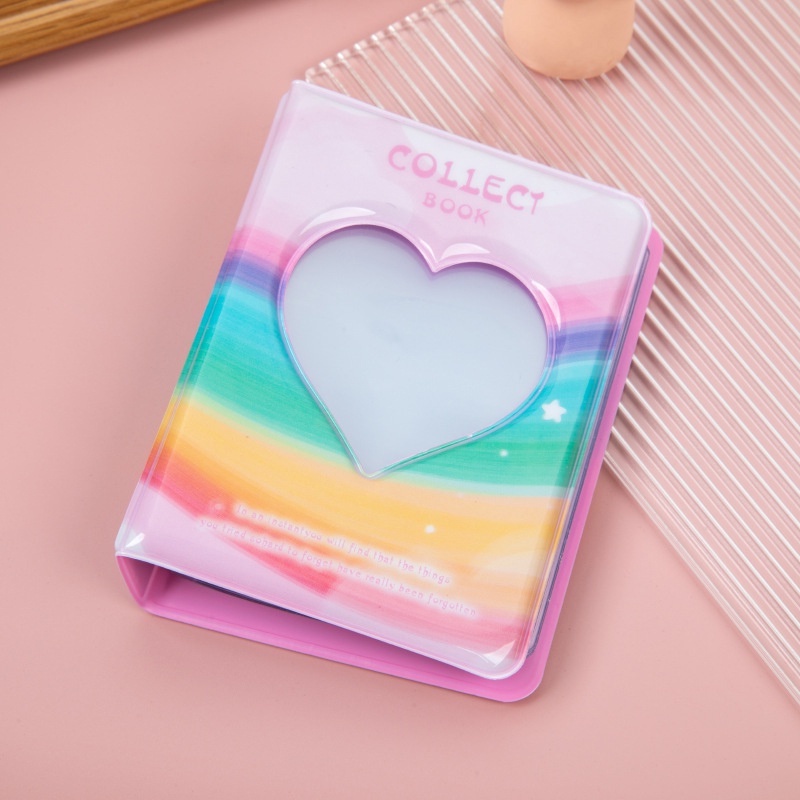 Album Foto Mini 40slot 3inch Heart Square Cover Photocard Holder Kpop Buku Koleksi Kartu Lomo