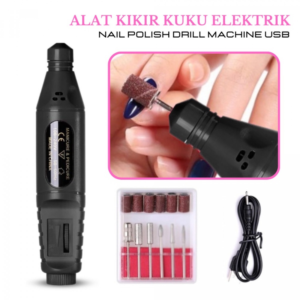 Alat Kikir Kuku Elektrik Nail Polish Drill Machine USB - XI-166