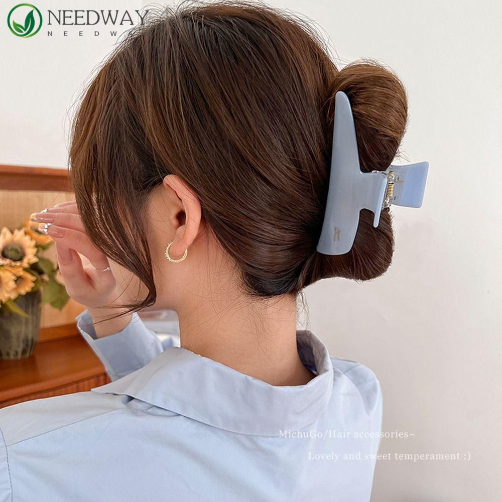 Needway Hair Claw Kreatif Elegan Retro Hiu Klip Rambut Klip Ponytail Holder Besar Grab Clip Untuk Aksesoris Rambut Wanita