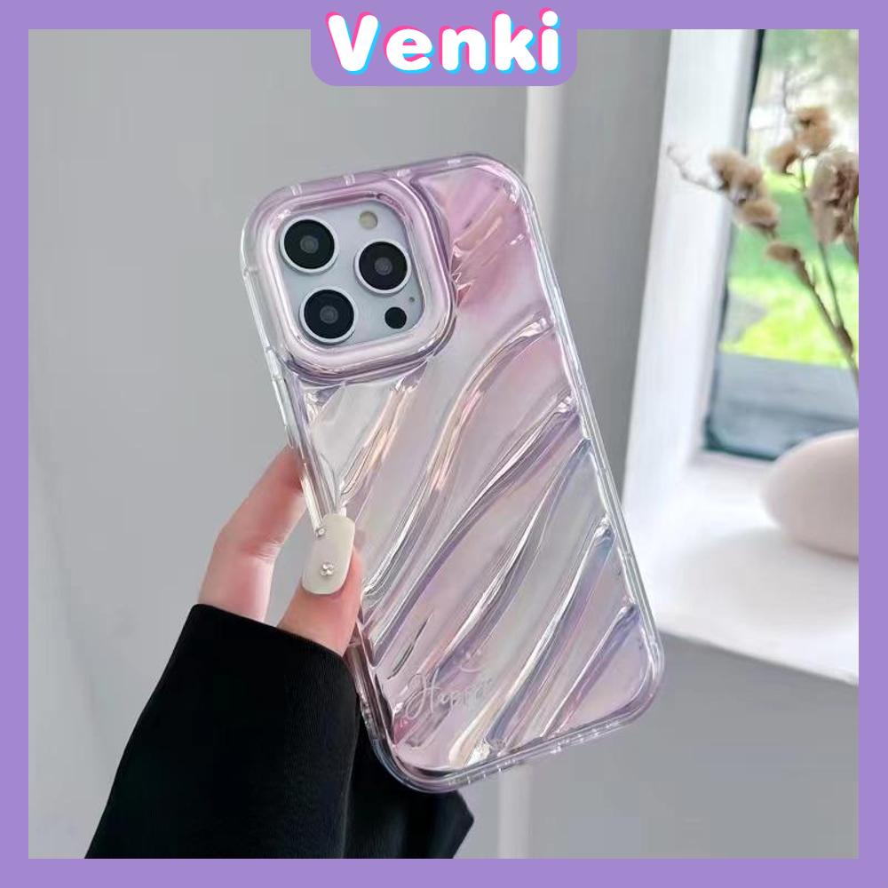 VENKI - iPhone Case untuk iPhone 11 Laser Reflektif Bening Phone Case TPU Soft Shockproof Airbag Case Senyum Sederhana Kompatibel dengan iPhone 14 13 Pro Max 12 Pro Max XR XR 7Plus 8Plus