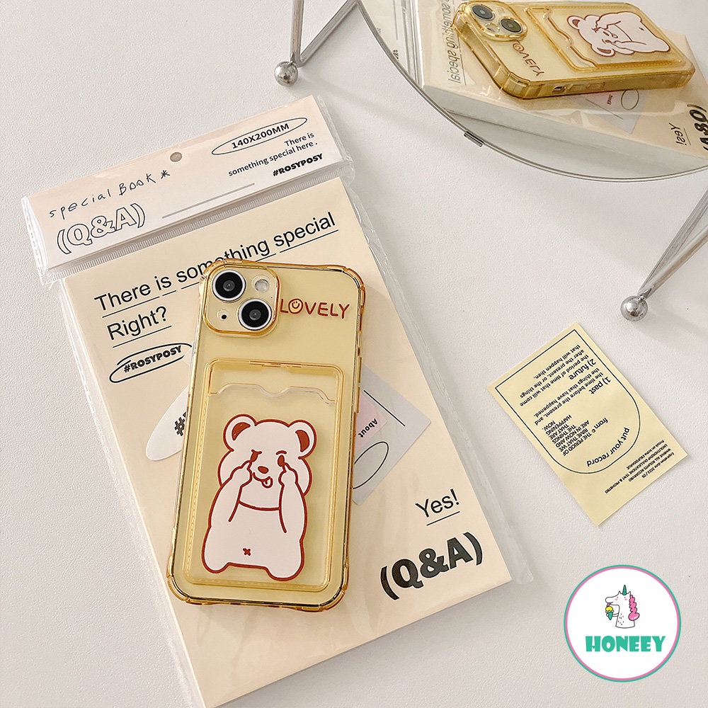 IPHONE Case Kartu Kartun Untuk Iphone14 13 12 11 Pro Max X XR XS Max7 8 14 Plus SE Dompet Bening Lembut Bumper Penutup Belakang