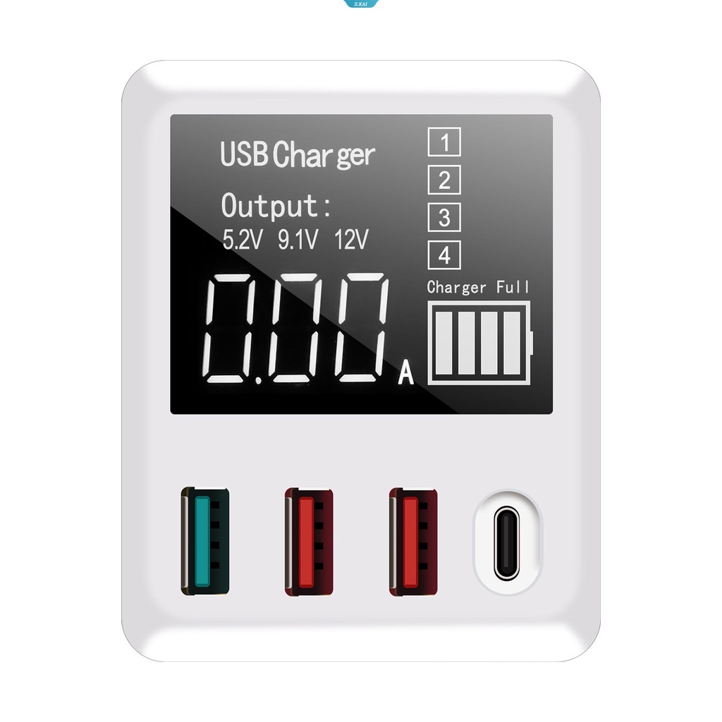 Us/ku/eu /AU Charger Display Pengenalan Cerdas USB 4port Untuk Perjalanan Pengisian Cepat Model Yang Berlaku A9T+Charging [ZK]