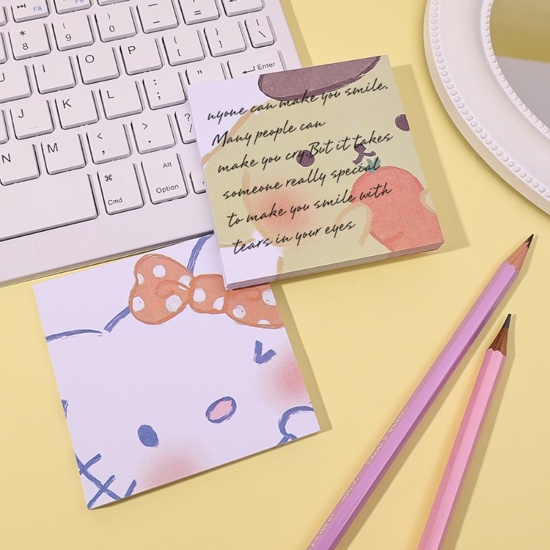 50lembar /Pack Compact Halus Kartun Sanrio Sticky Notes Girly Lucu Kecil Memo Pads Alat Tulis Siswa Perlengkapan Sekolah