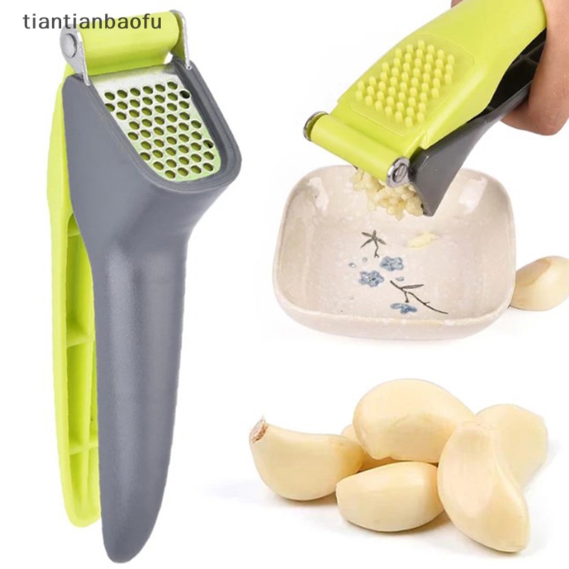 [tiantianbaofu] Stainless Steel Garlic Press Crusher Handheld Ginger Garlic Mincer Rumah Masak Alat Pemeras Sayuran Masher Butik