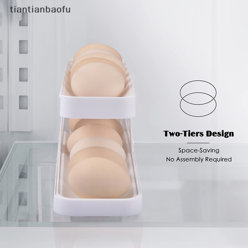 [tiantianbaofu] Tempat Rak Telur Gulung Otomatis Kulkas Dispenser Telur Wadah Telur Butik