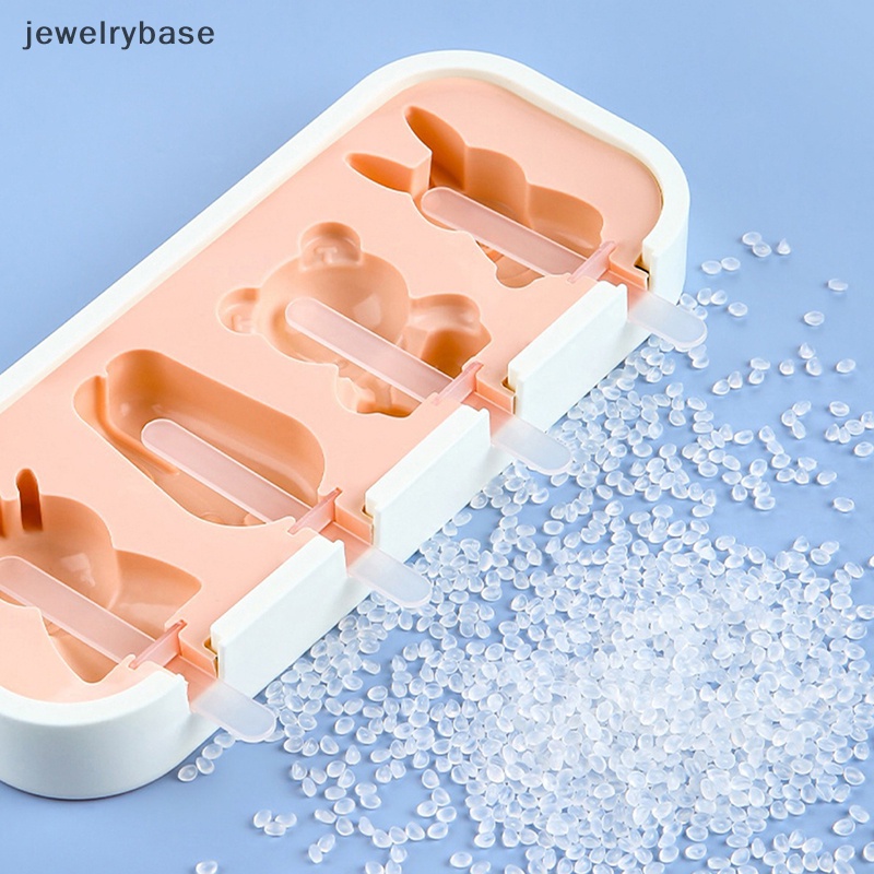 [jewelrybase] Cetakan Silikon Es Krim Ice Cube Maker Dengan Tutup Family Popsicle Ice Cube Tray Butik