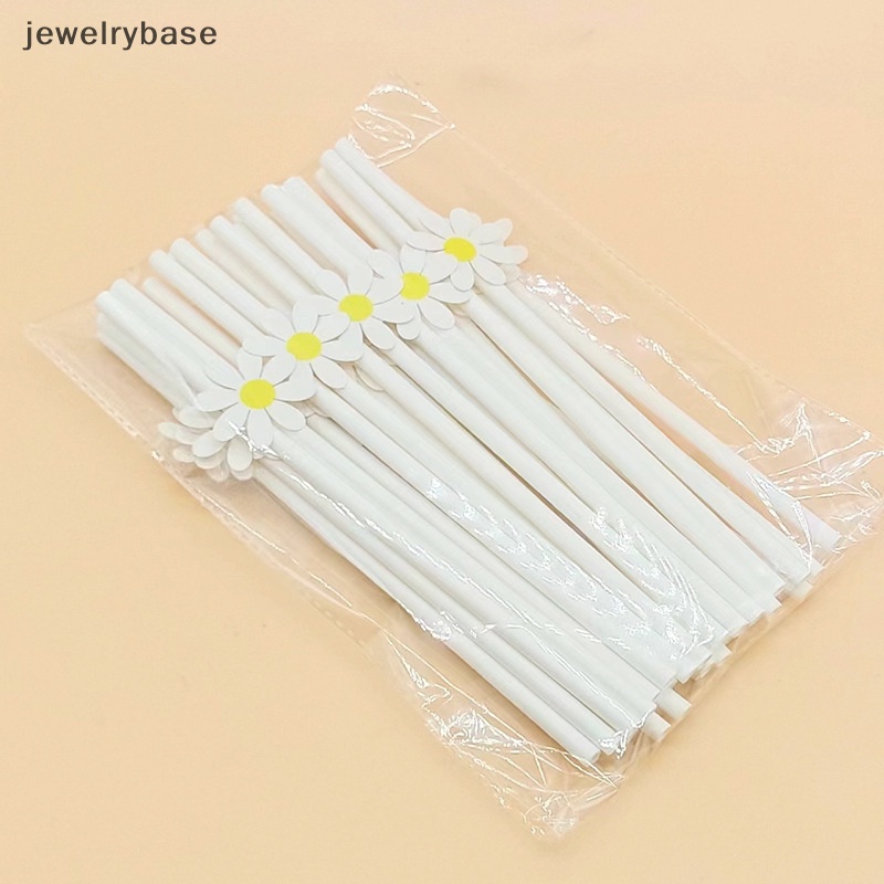 [jewelrybase] 30 Pcs Bunga Daisy Manis Sekali Pakai Sedotan Kertas Bar Minum Sedotan Pesta Butik