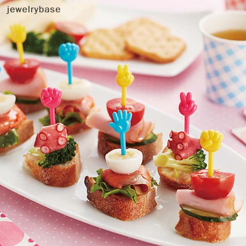 [jewelrybase] 9 Pcs Mini Anak Hewan Makanan Buah Picks Garpu Kotak Makan Aksesoris Dekorasi Alat Butik