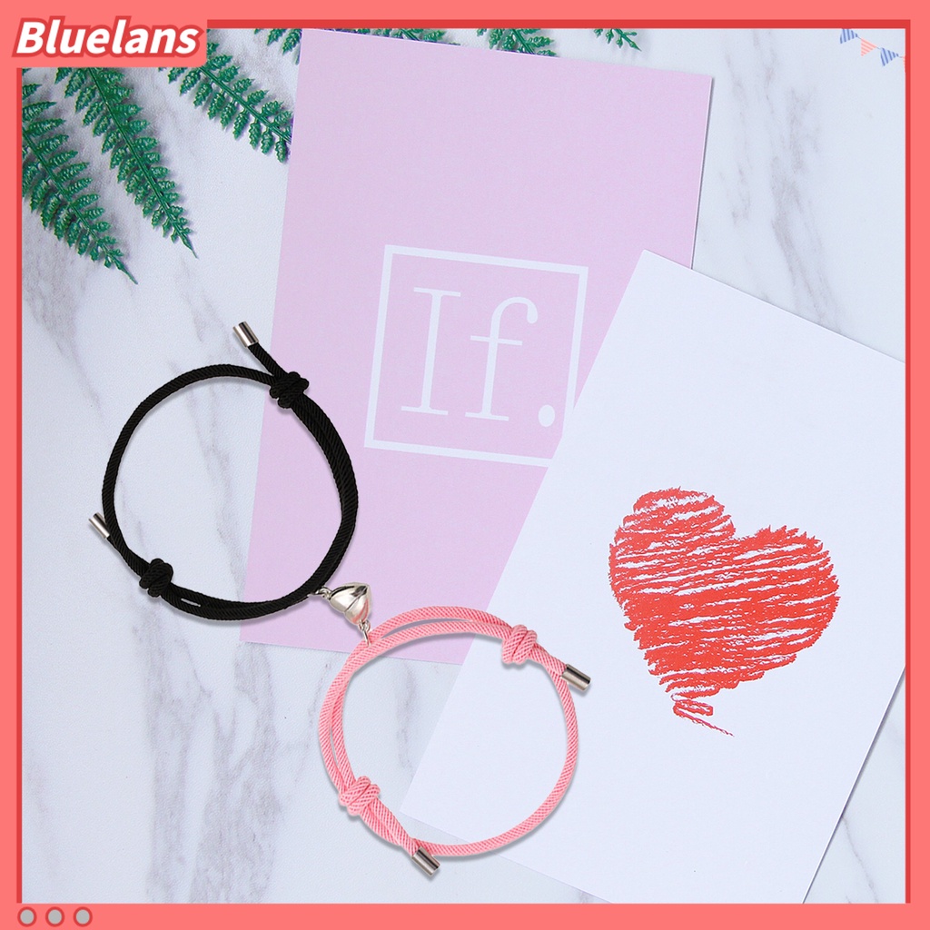 [BLS] 2pcs Gelang Cantik ic Adsorpsi Alloy Elegan Panjang Adjustable Fashion Bracelet Untuk Pacaran