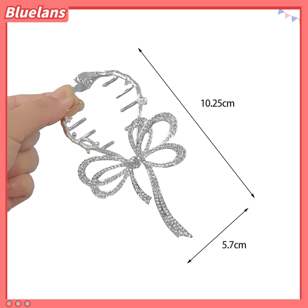 [BLS] Klip Rambut Ponytail Temperamen Elegan Anti-slip Stabil Grip Alloy Hairstyle Dekorasi Aksesoris Rambut Berlian Imitasi Mengkilap Ikatan Simpul Wanita Hair Bun Claw Clip Untuk Harian