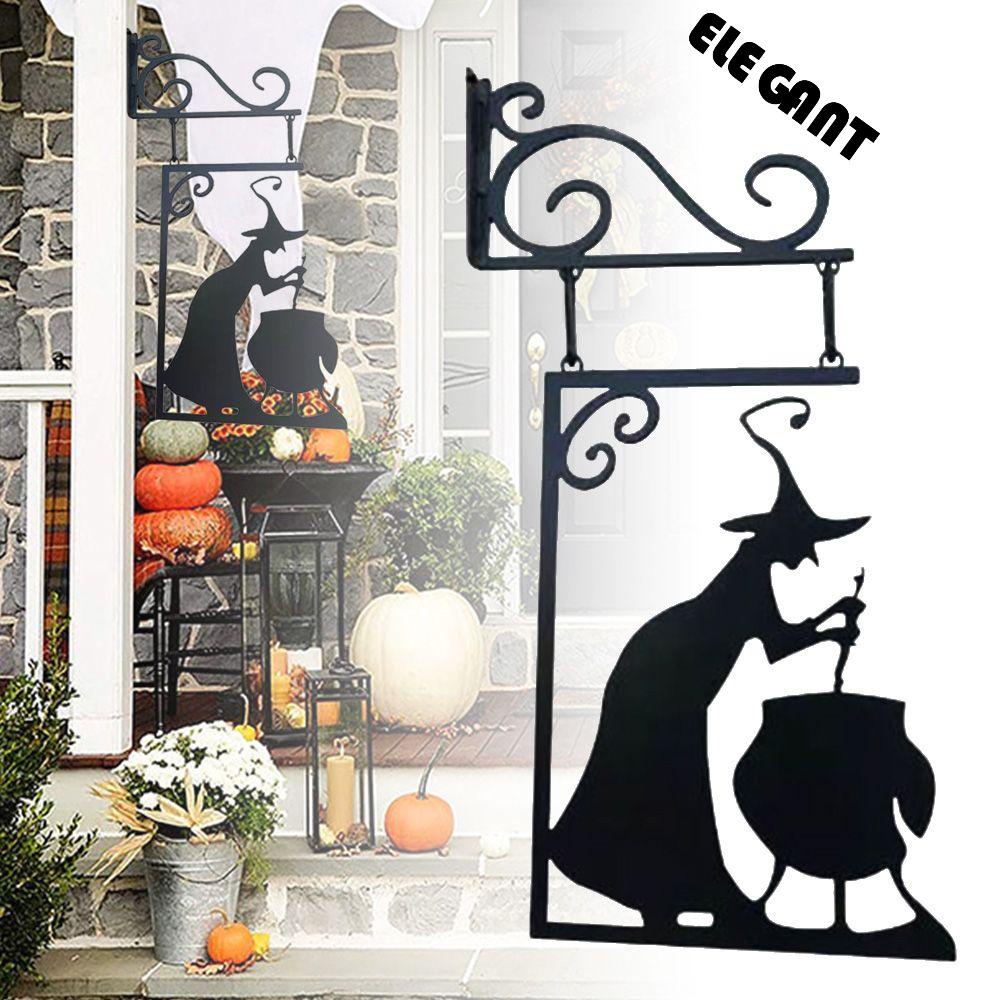 [Elegan] Tanda Penyihir Cast Iron Metal Ghosts Wall Art Ornamen Bocor Boiler Dekorasi Halloween