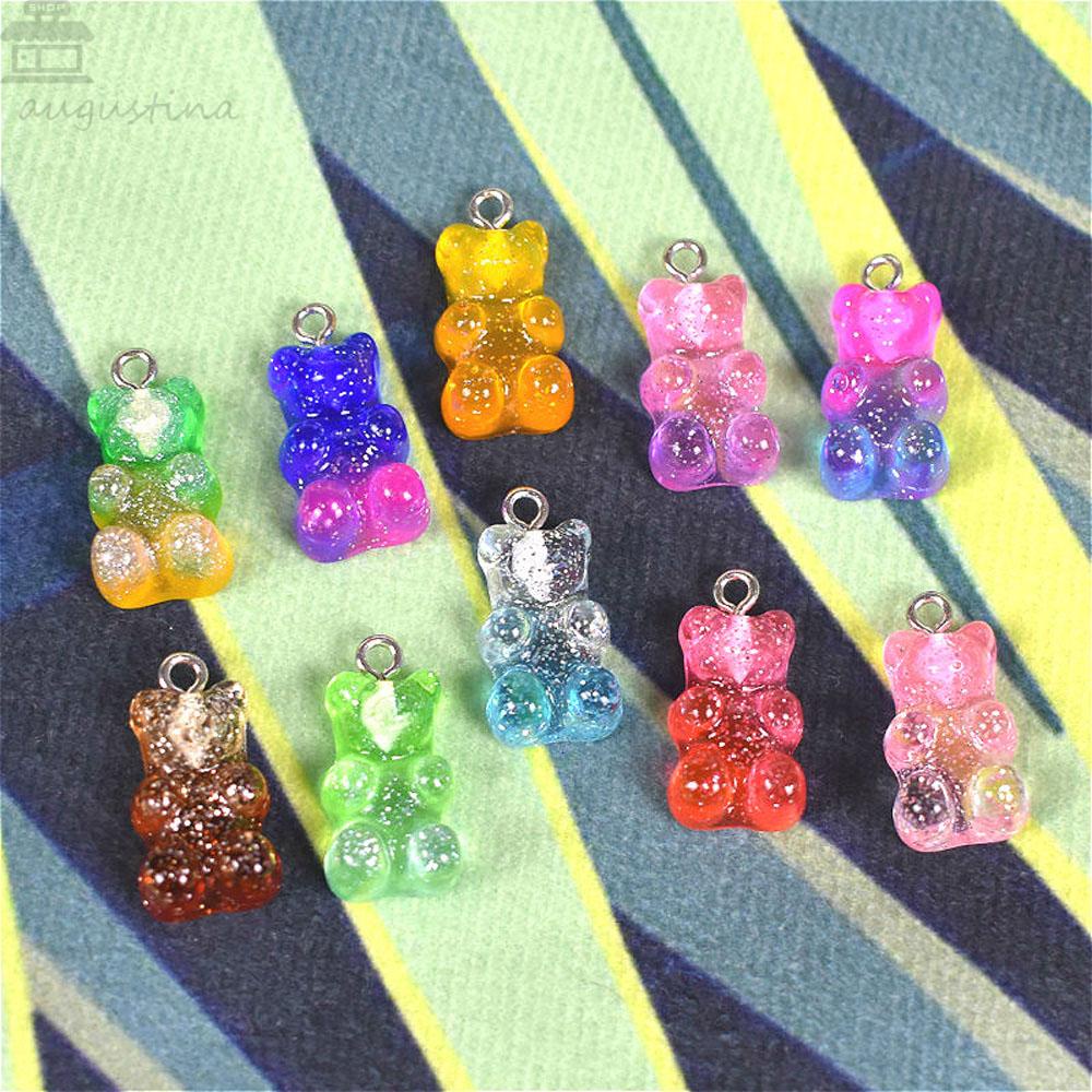 Temuan Perhiasan Agustina Datar Kembali Untuk Anting Kalung Membuat Kartun 23*11mm Gummy Bear Pendant