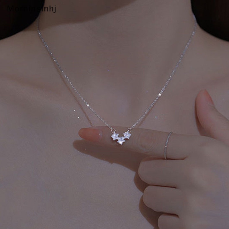 Mornin Fashion Shinny Star Kalung Lucu Gaya Korea Multi-Bintang Liontin Perhiasan Indah Niche Rantai Klavikula Untuk Wanita Hadiah Ulang Tahun id