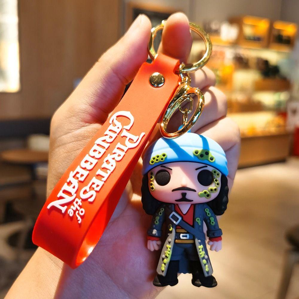 [Elegan] Pirates Of The Caribbean Keychainn Hadiah Ulang Tahun Kawaii Gantungan Kunci Fun Hias Anime Figure Captain Jack Keyring