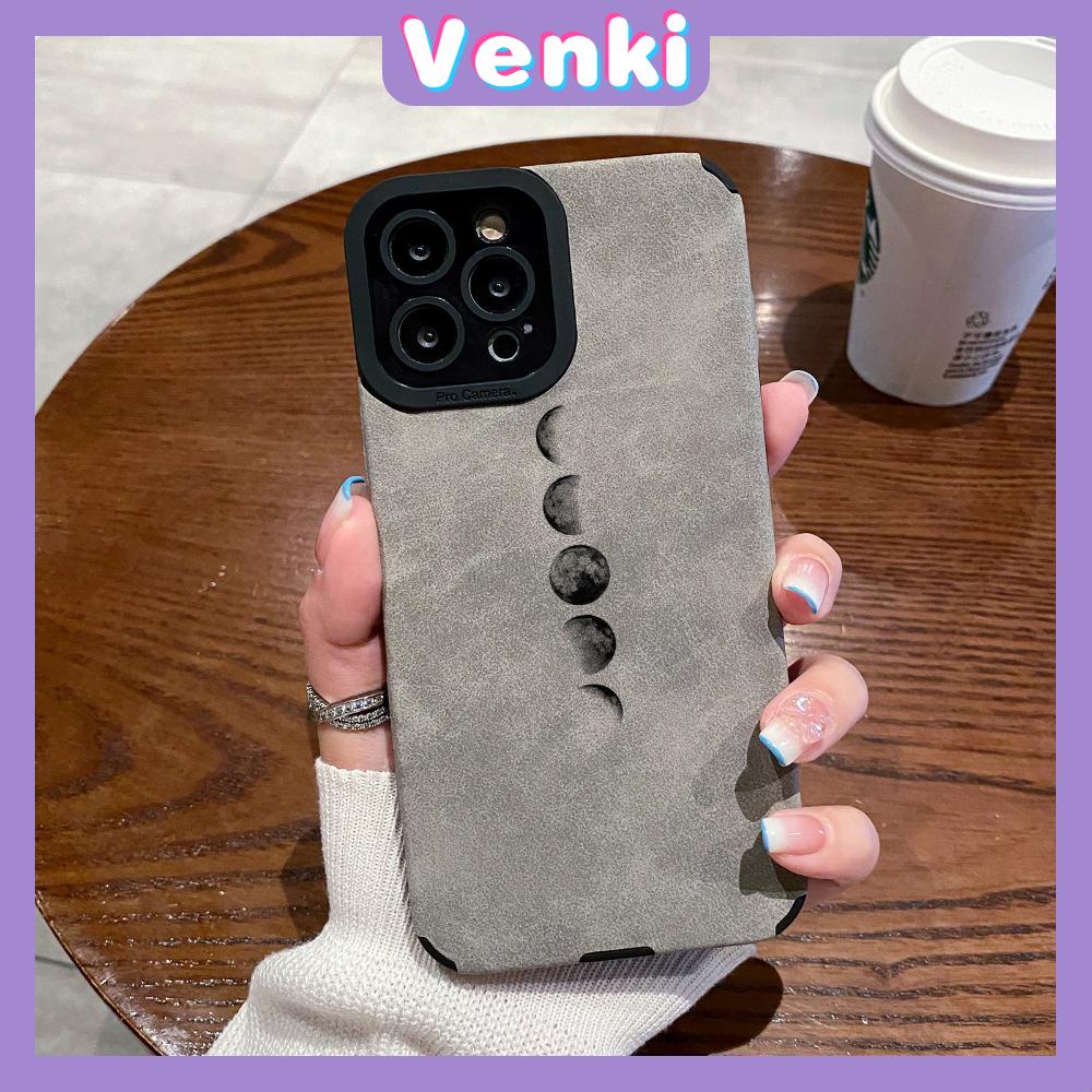 VENKI - Untuk iPhone 11 Case Leather Pupil Suede Cover Soft Shockproof Cover Kamera Simple Creative Earth Kompatibel dengan iPhone 14 13 Pro max 12 Pro max xr xs 7Plus 8Plus