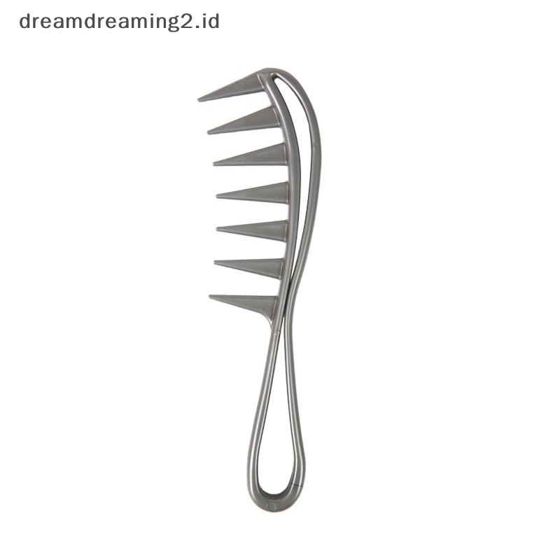 (drea) Sisir Plastik Hiu Gigi Lebar Detangler Curly Hair Salon Sisir Penata Rambut //