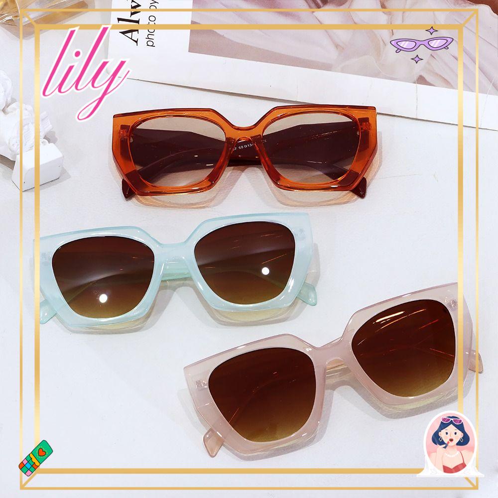 Lily Oversized Sunglasses Trendy Perlindungan UV Kerai Kacamata Matahari Kacamata Matahari