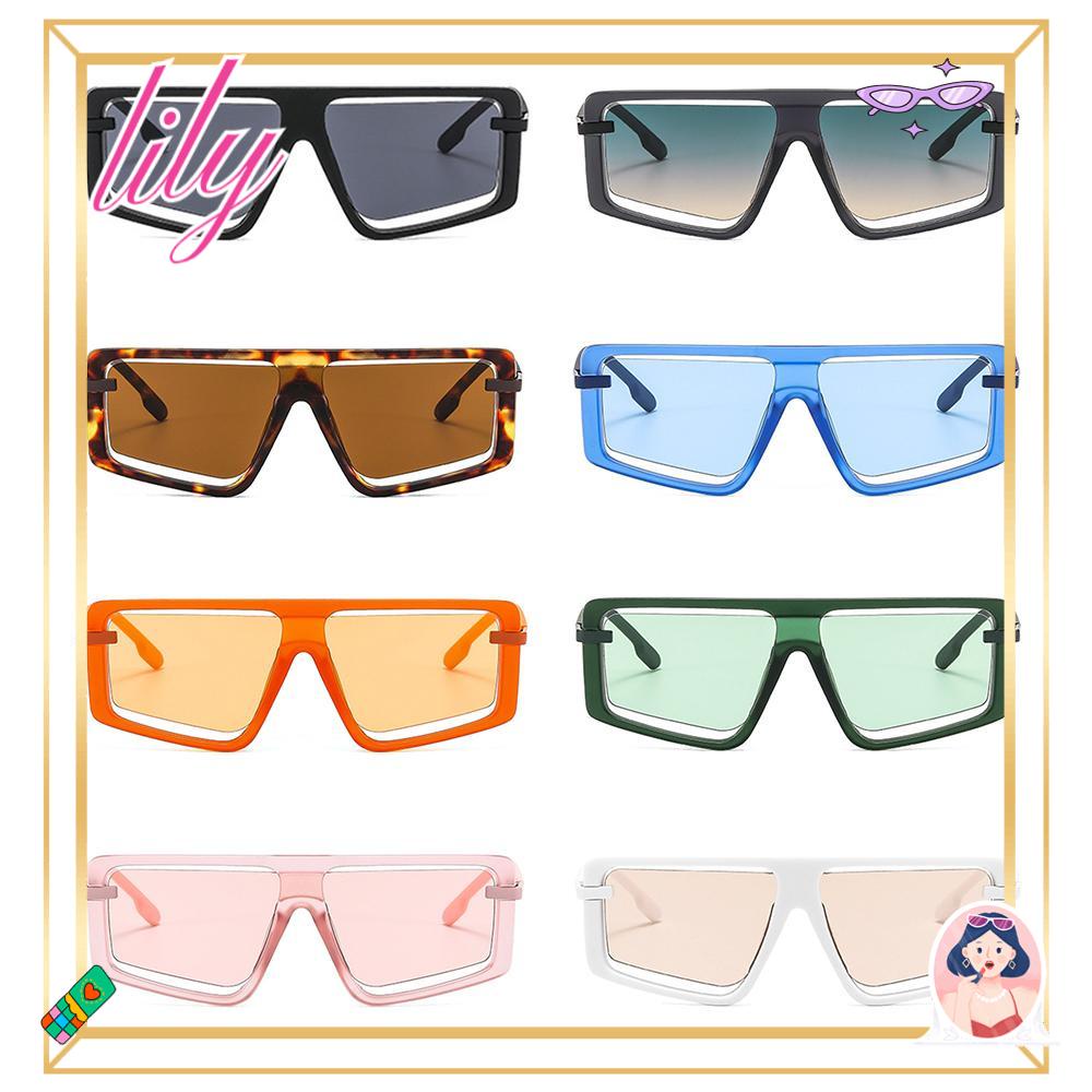 Lily Kacamata Hitam Wanita Vintage Big Frame Shades Square