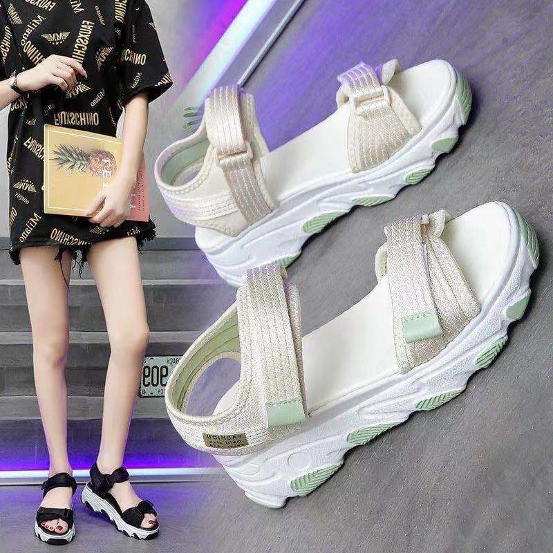 Micha Sandal Sneakers Wanita Black Cream Lilac 241 KAZUMI SP2048 Import Termurah Terbaru Kekinian