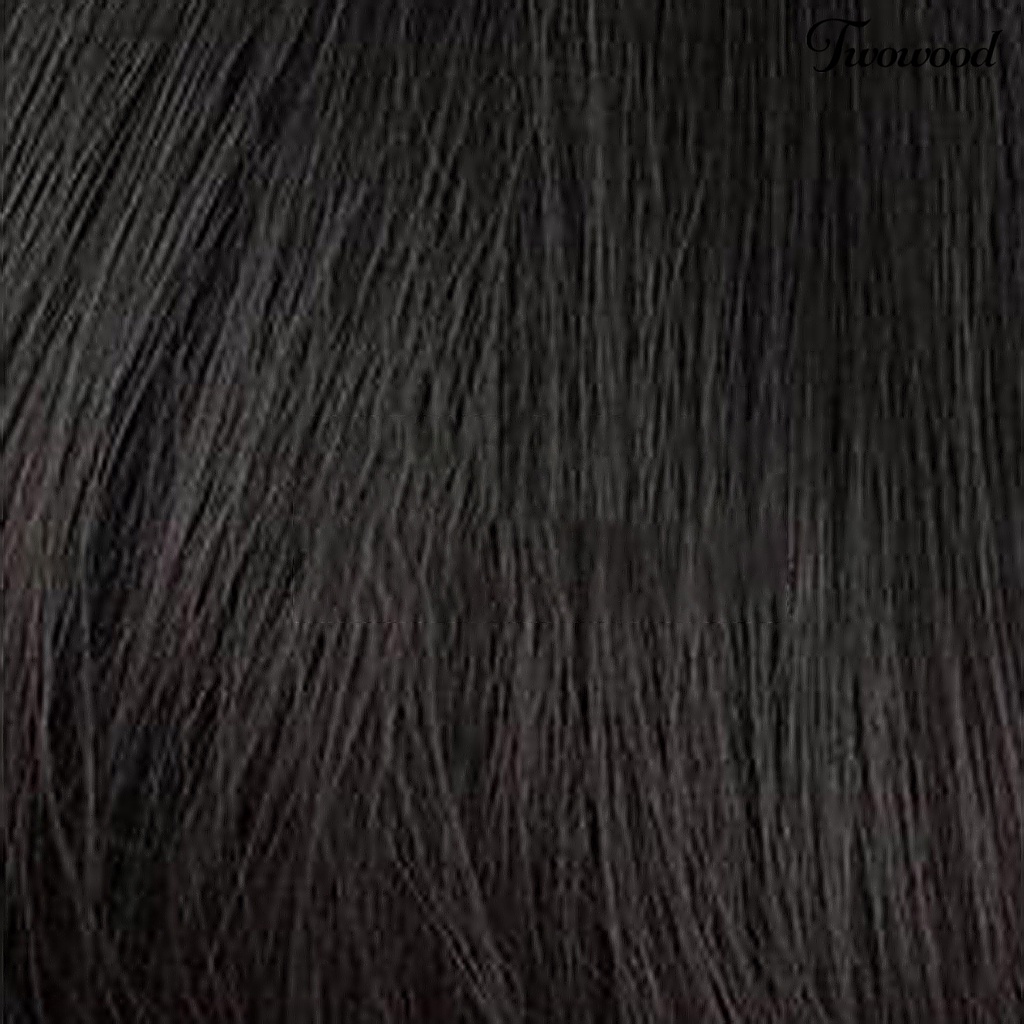 Twowood Wanita Center Parting Cosplay Pesta Daily Bobo Pendek Lurus Rambut Wig Sopak