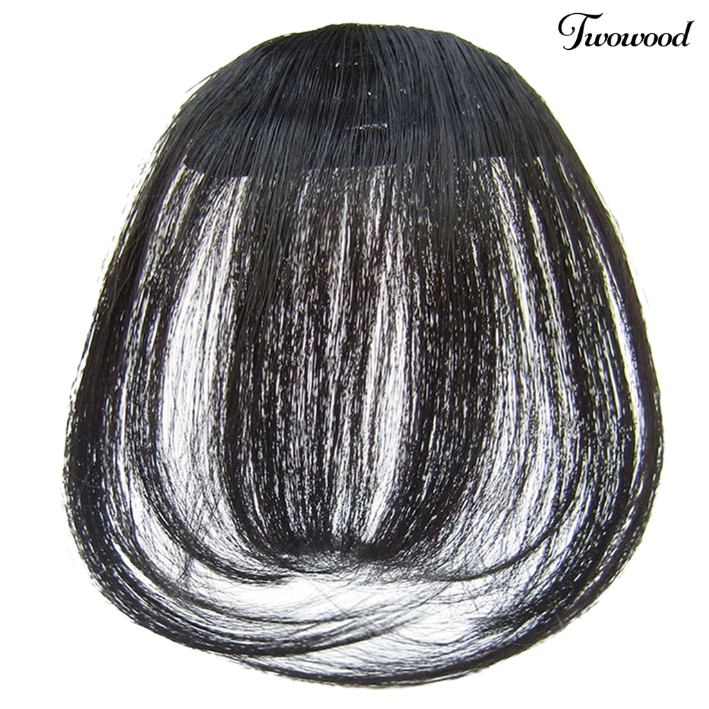 Twowood Wig Bang Ultra Tipis Ekstensi Rambut Serat Suhu Tinggi Pendek Fashion Sopak Fringe Untuk Wanita