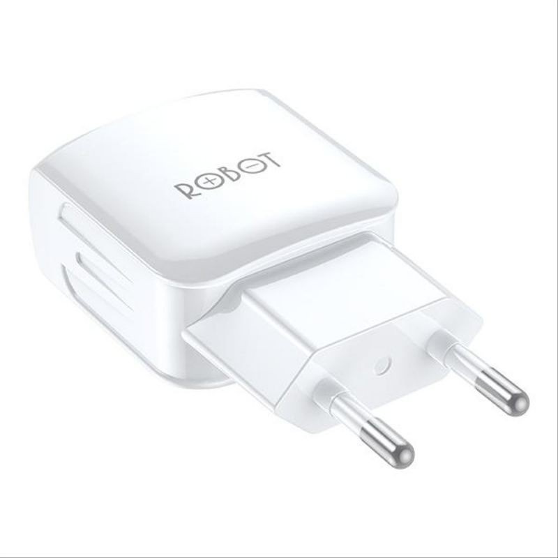 [ROBOT] Smart Adaptor Charger 2.4A Kepala Charger Dual usb Fast Charging R-TK6.