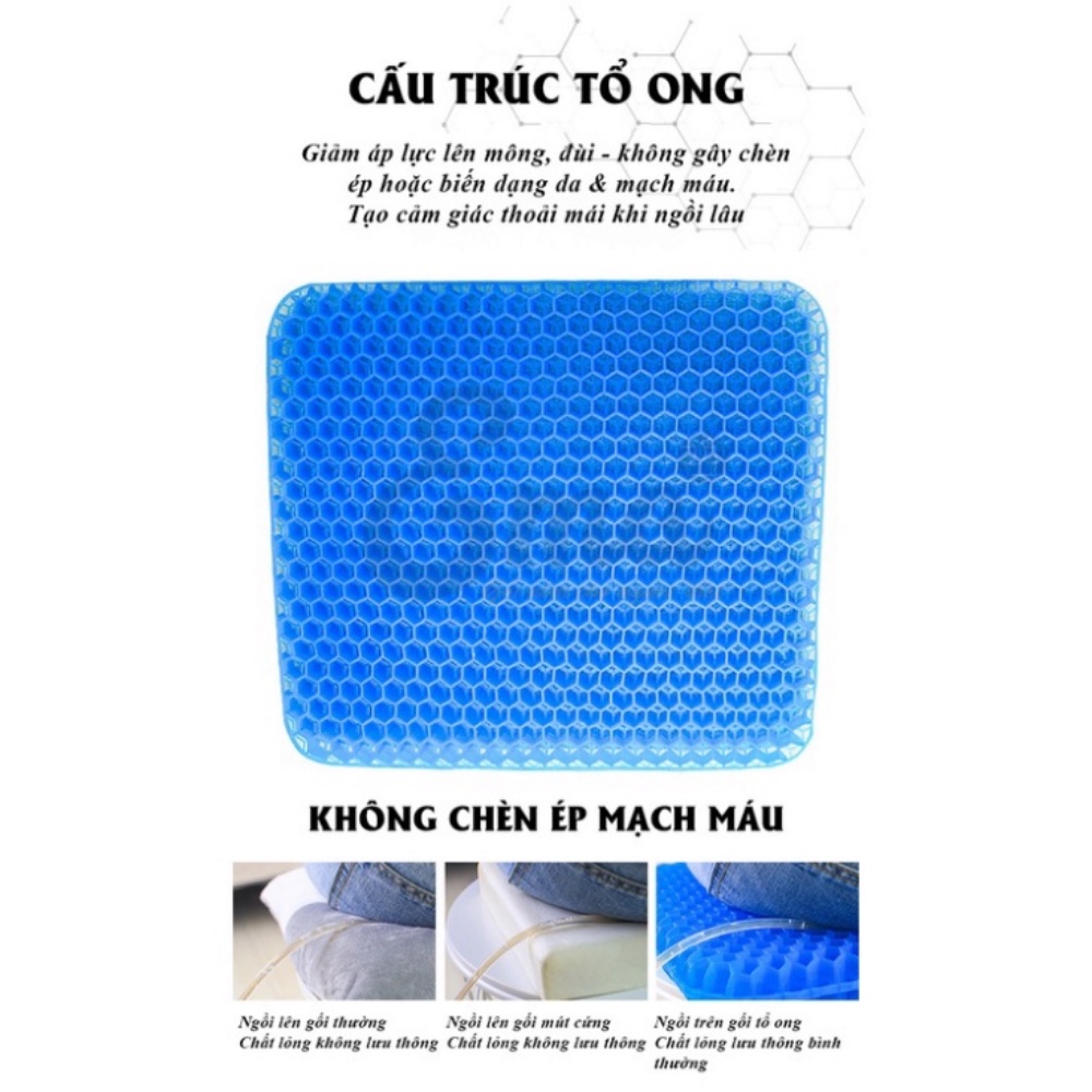 Bantal Dingin Mobil Jepang Honeycomb Gel Soft Office Car Cushion Cool Breathable Cushion In Summer