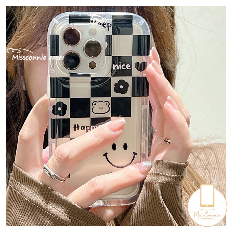 IPHONE Bunga Segar Daisy Pola Tidak Teratur Case Kompatibel Untuk Iphone7 8 6S 6plus11 XR 11 13 12 14 Pro MAX X XS MAX SE 2020love Heart Lucky Smile Shockproof Airbag Soft Case