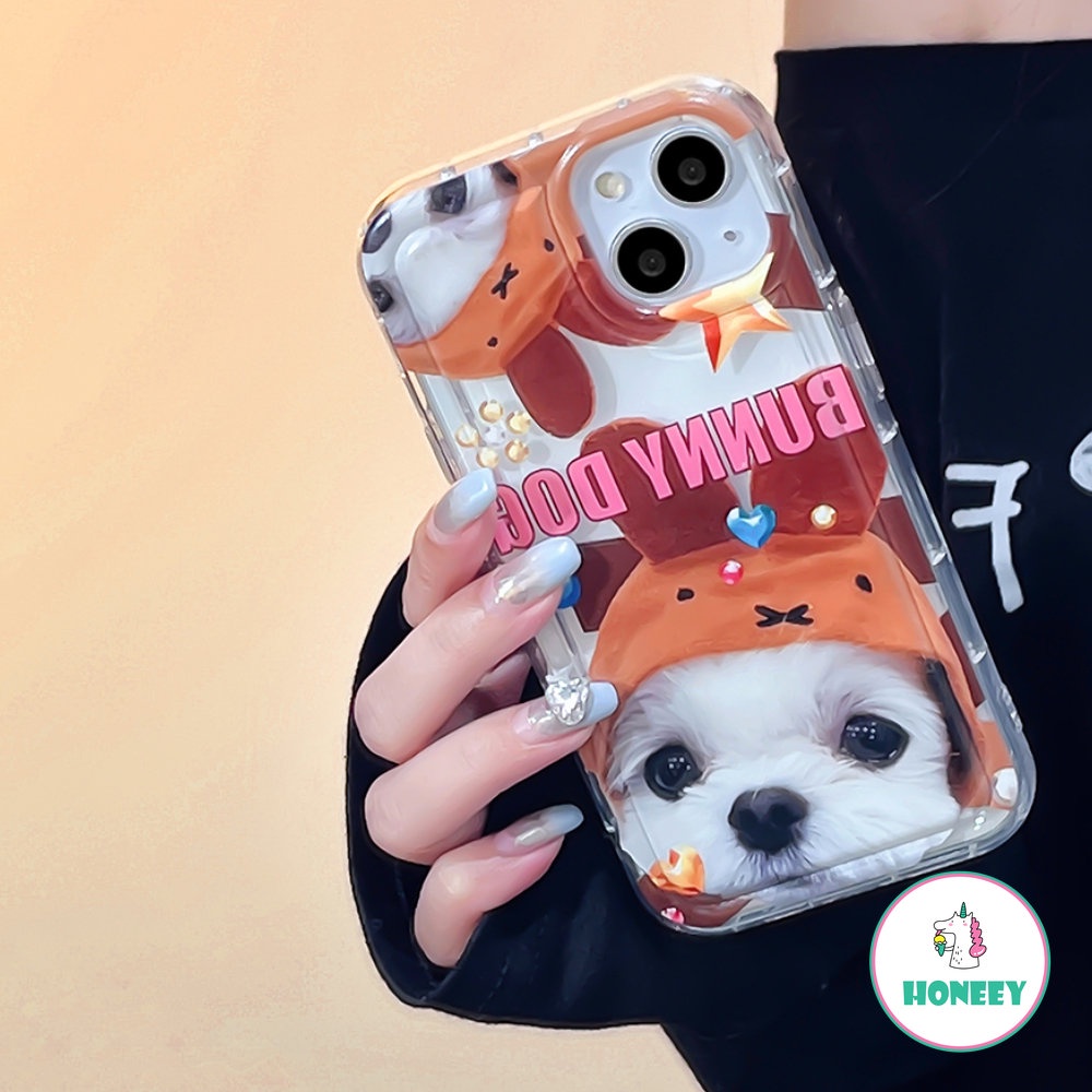 IPHONE Casing Airbag Kucing Dan Anjing Yang Indah Untuk Iphone11 12/12 Pro 13 14 Pro Max XR XS 87plus Hewan Graffiti Shockproof Back Cover