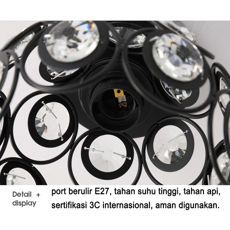 Lampu Kristal Gantung Mewah Ruang Tamu Lampu Kristal Plafon Minimalis Crystal Ceiling Lamp Lampu Langit-langit Kristal