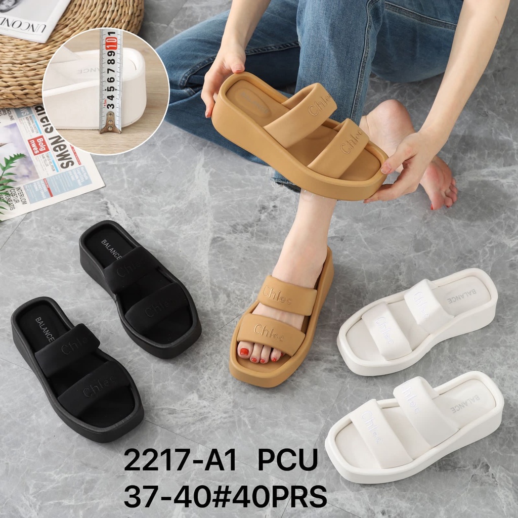 Sendal Wedges Wanita 2217 A1 Sandal Perempuan Model Terbaru AntiSlip SDLWW