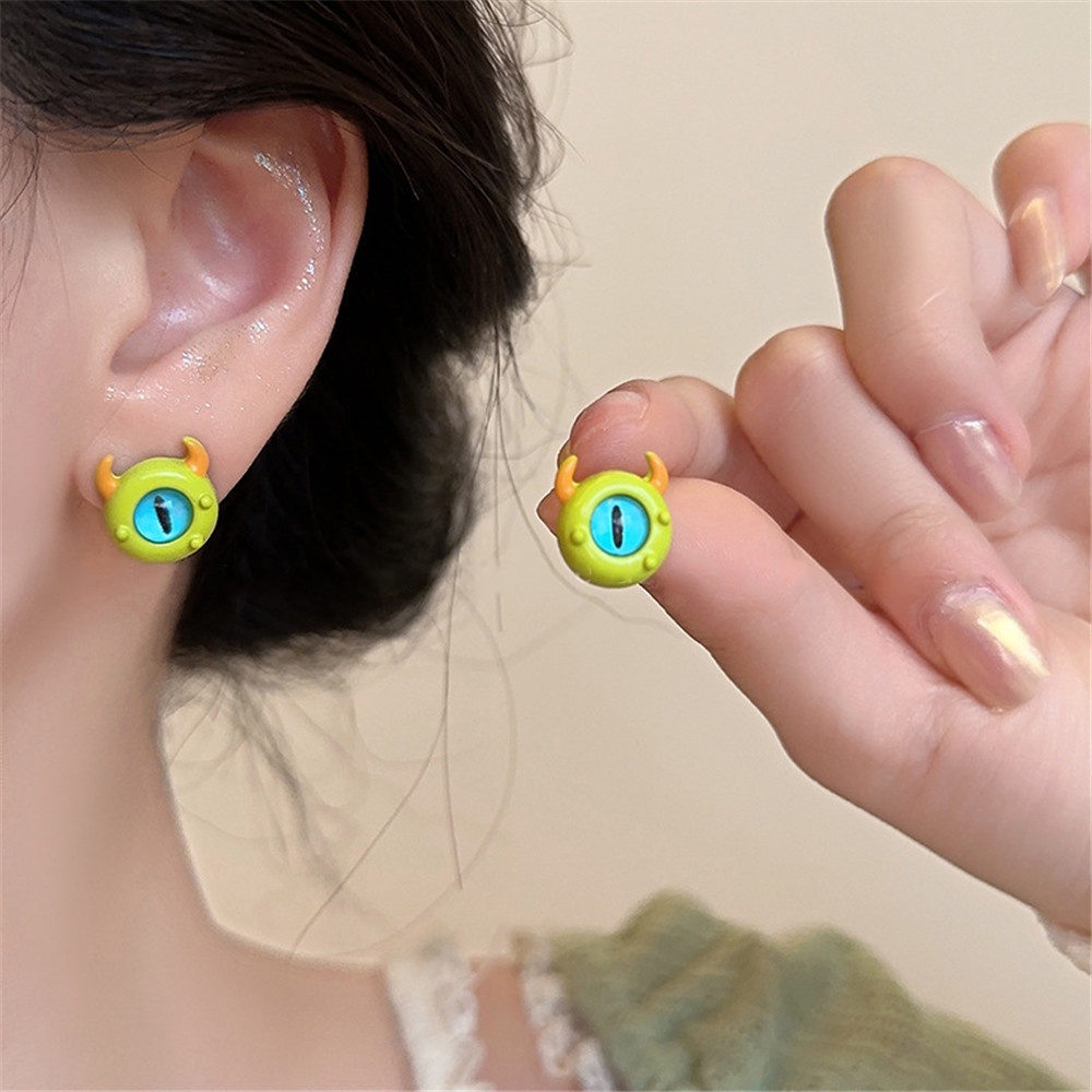 Anting Kartun Anting Monster Bermata Satu Lucu Anak-Anak Menyenangkan Desain Niche Ear Stud CANDY JEWELRY