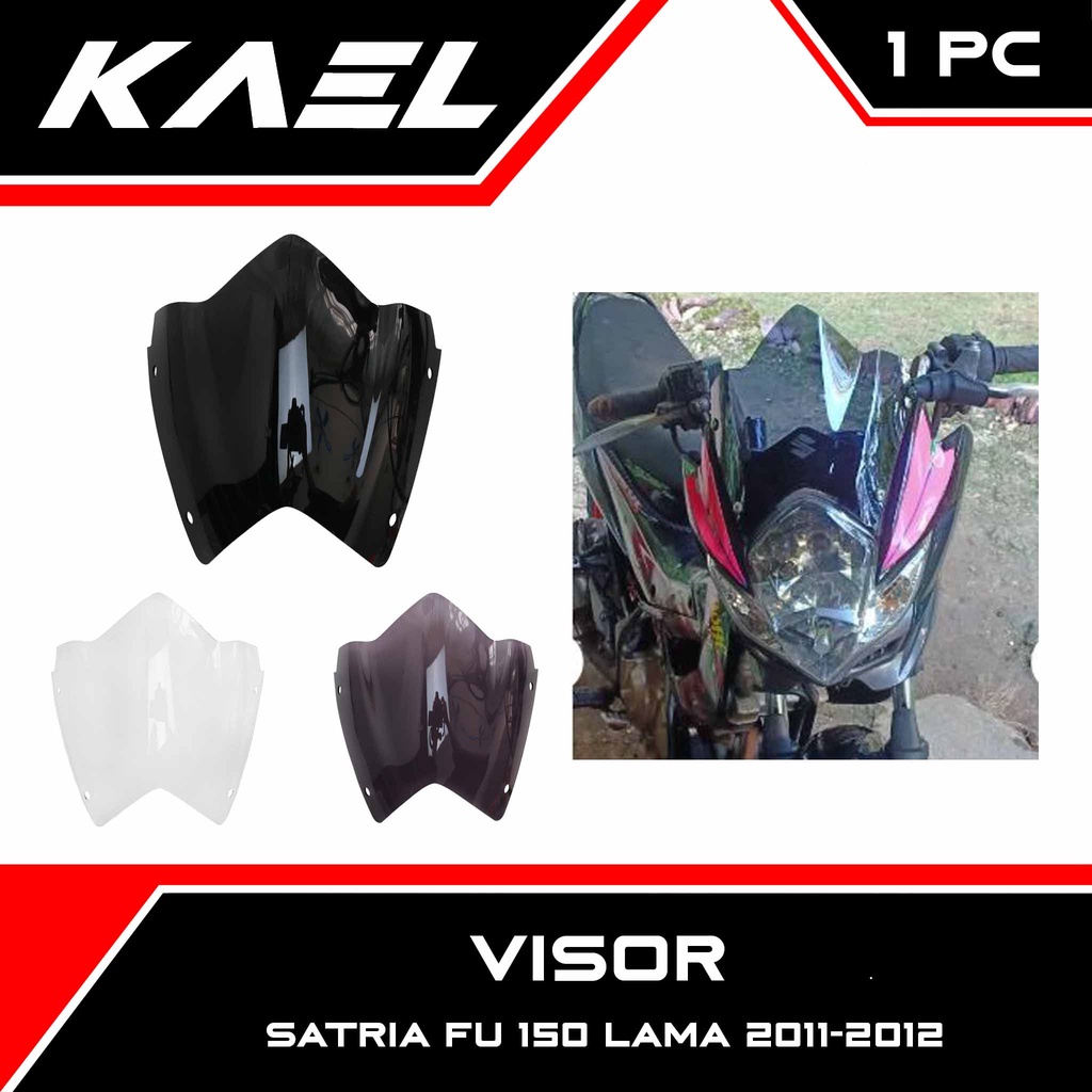 Visor Satria FU Barong Lama 2011-2012 Windshield Winsil Winshild Wind Shield Sil Shild Hitam Bening Ribben Riben Smoke