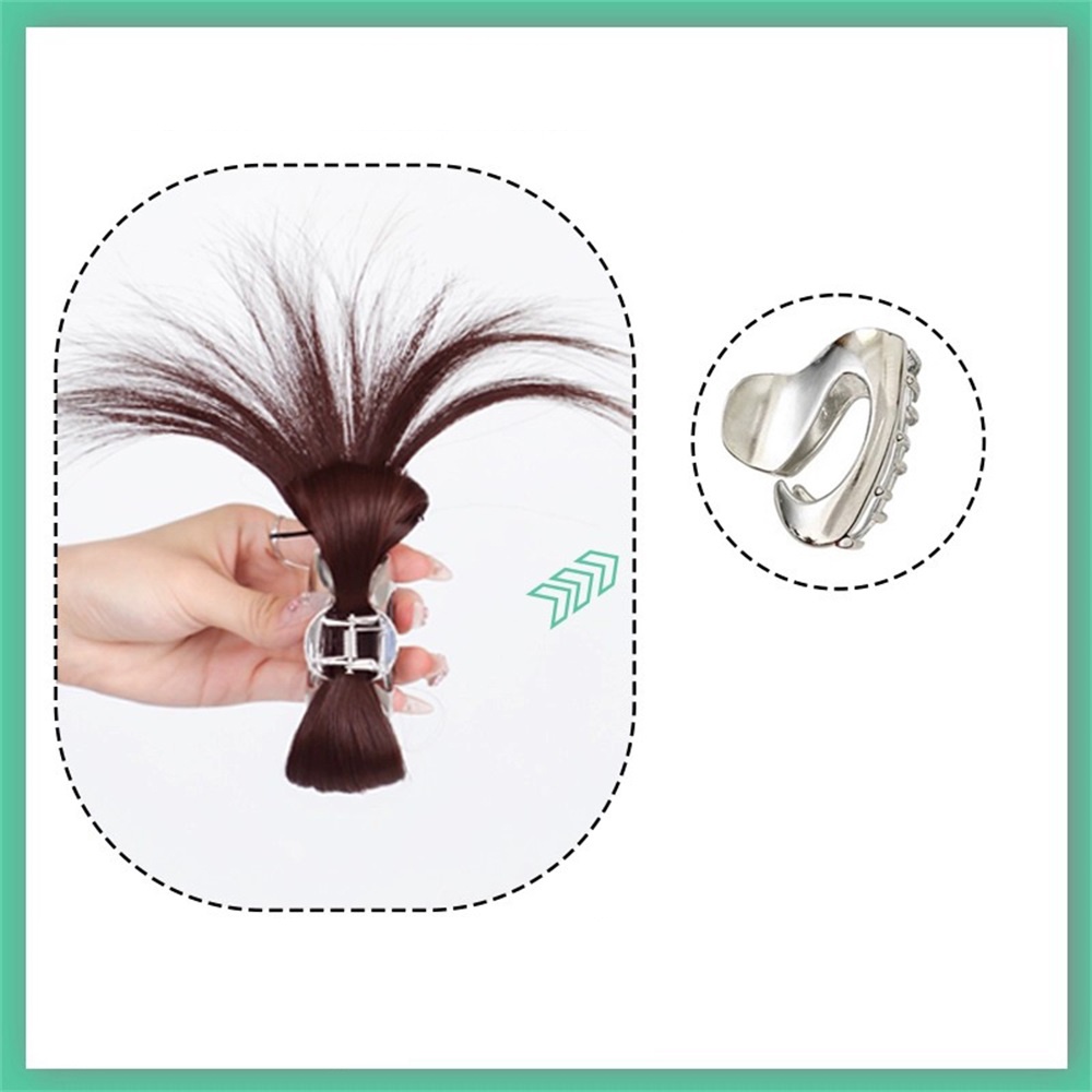 Y2k Wig Shuttlecock Sanggul Rambut Ponytail Tinggi Gaya Malas Dengan Klip Rambut Untuk Wanita Hair Fashhion 20cm