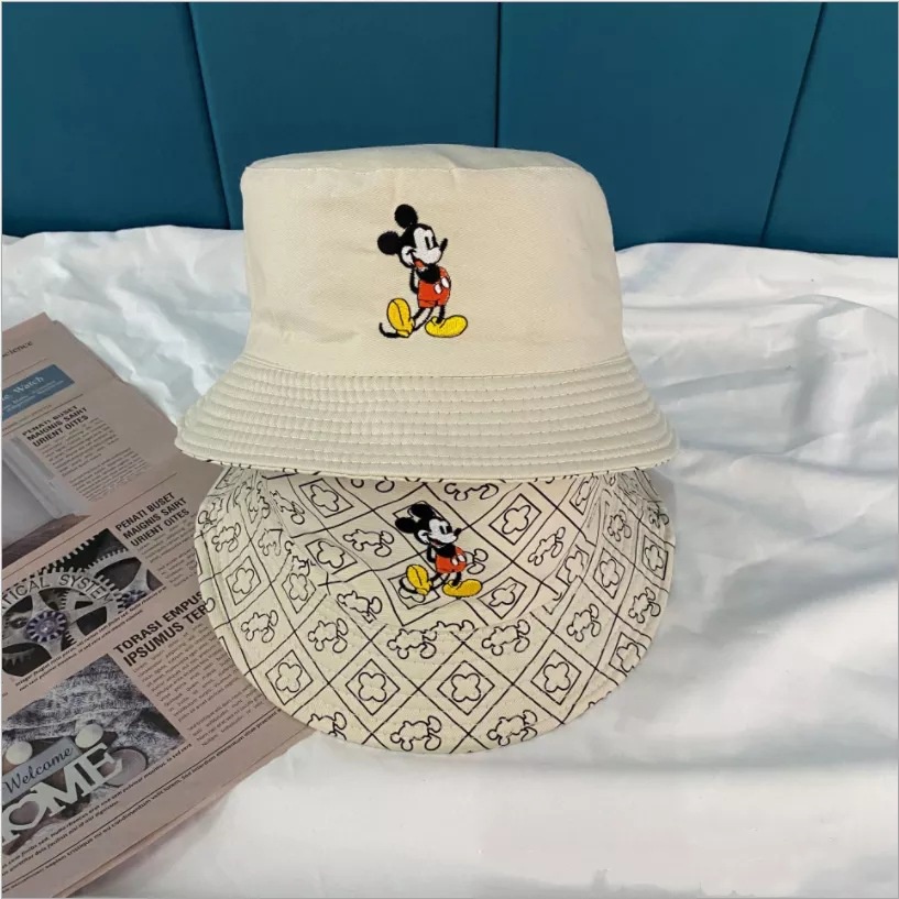 Topi Bucket Tabir Surya Kartun Bordir Mickey