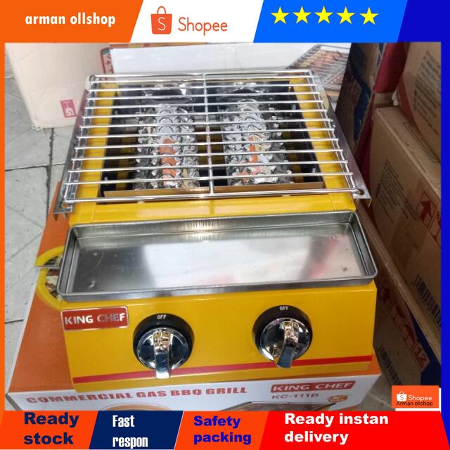 Bakaran sosis 2tungku / kompor bakaran / Pemanggang sosis ikan sate dll