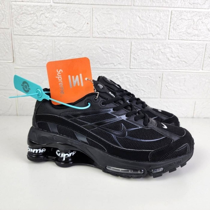 Sepatu Sneakers Nike N*ike Shox Ride 2 Supreme Triple Black